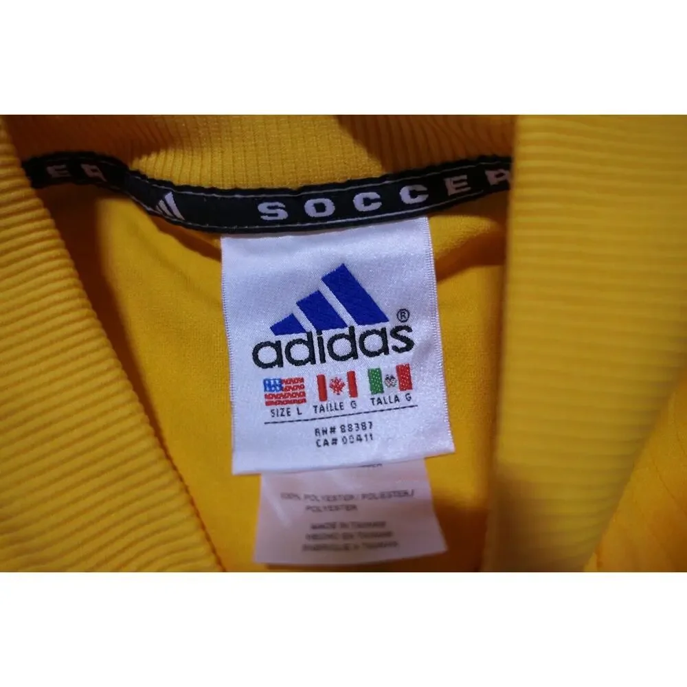 NWT Vintage 90s ADIDAS Soccer Carlsbad Goalkeeper Jersey Gold & Black Men Large